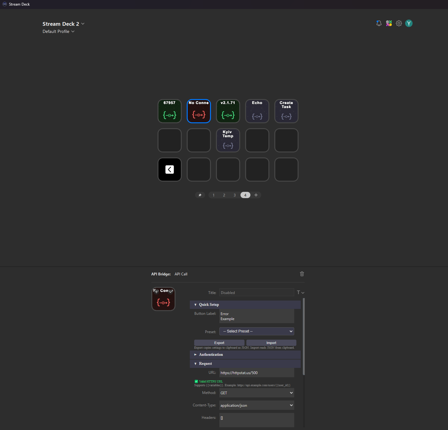 Error state with red indicator